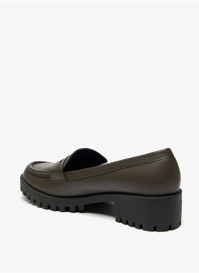 Flora Bella By Shoexpress - Women Solid Slip-On Loafers with Chunky Sole and Block Heels - Image 1
