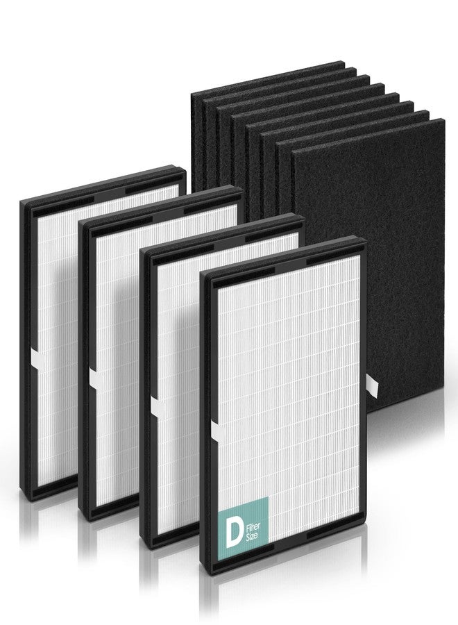 Keedal Idylis Air Purifier Replacement Filter D for Filtrete and Idylis Air Purifier IAP-10-280 IAP10280 AC-2118 AC-2123 and Idylis Air Purifier Filters IAF-H-100D, 4 HEPA Filter & 4 Extra Carbon Pre-filter - Image 1