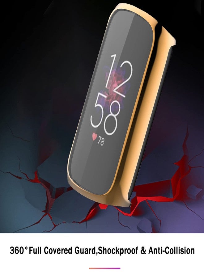 NINKI Compatible Fitbit Luxe Case, Rose Gold, Full Coverage Soft TPU Protector - Image 2