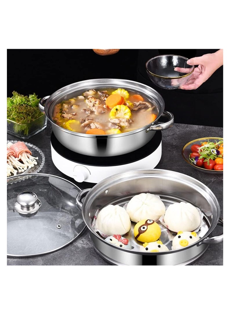 هاي هونور الفولاذ المقاوم للصدأ باخرة ، 2 - ربع باخرة مع إدراج باخرة ، 2 - طبقة مكدسة وزجاج غطاء مجموعة باخرة ، الفولاذ المقاوم للصدأ طباخ مزدوج مقلاة - Image 2