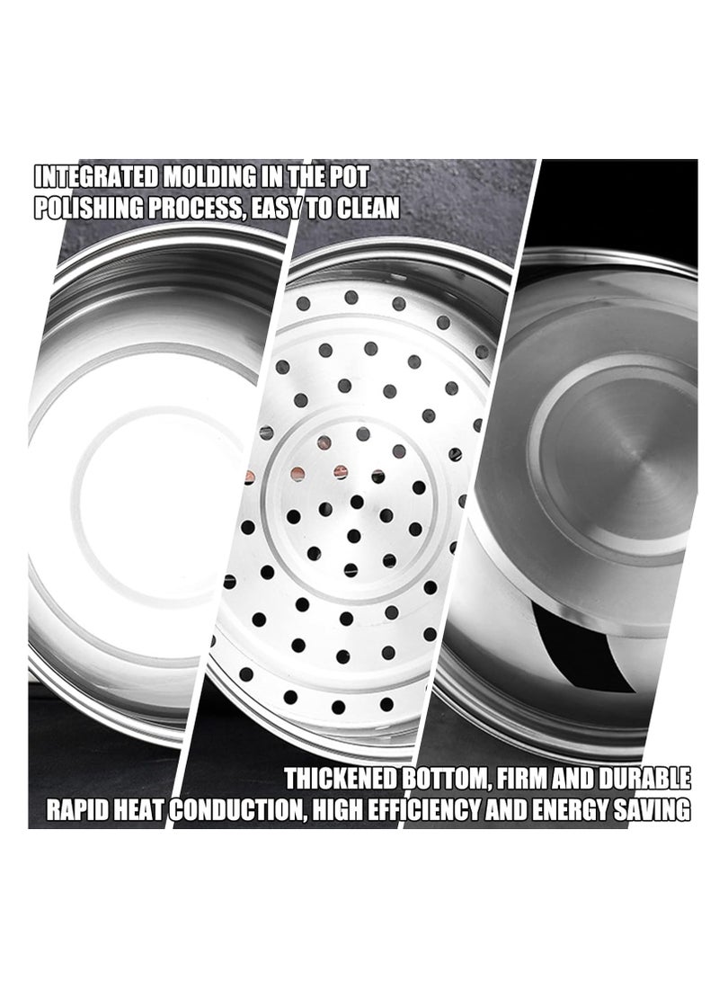 هاي هونور الفولاذ المقاوم للصدأ باخرة ، 2 - ربع باخرة مع إدراج باخرة ، 2 - طبقة مكدسة وزجاج غطاء مجموعة باخرة ، الفولاذ المقاوم للصدأ طباخ مزدوج مقلاة - Image 4