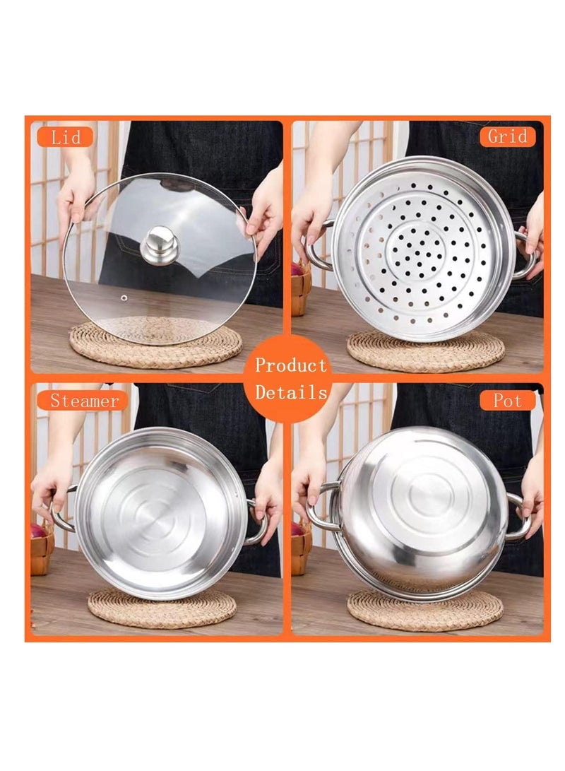 هاي هونور الفولاذ المقاوم للصدأ باخرة ، 2 - ربع باخرة مع إدراج باخرة ، 2 - طبقة مكدسة وزجاج غطاء مجموعة باخرة ، الفولاذ المقاوم للصدأ طباخ مزدوج مقلاة - Image 5