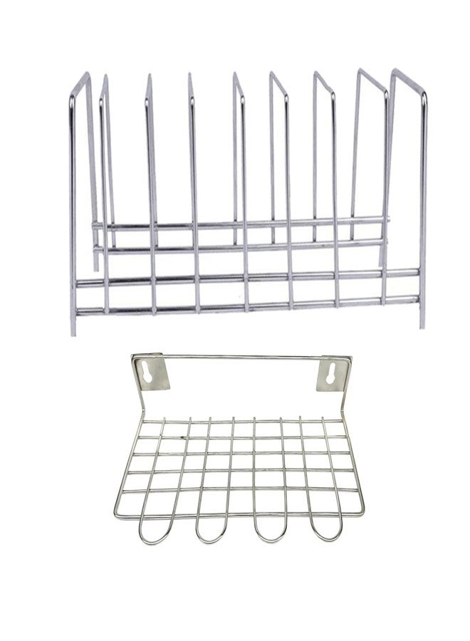 Oc9 Stainless Steel Plate Stand/Dish Rack & Ladle Stand for Kitchen - Image 1