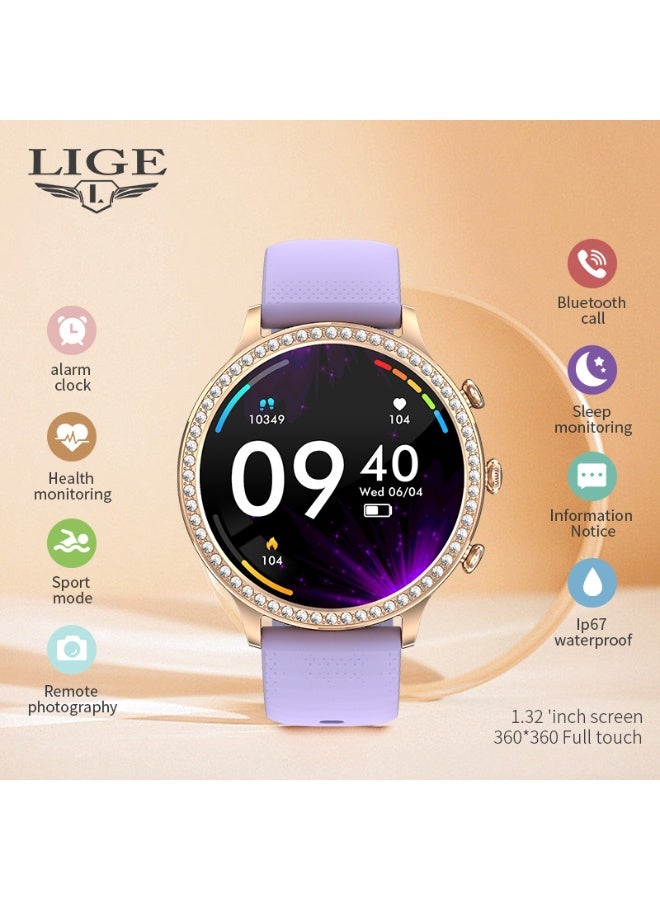 LIGE Newest Fashion Smart Watch for Ladies Bluetooth Call Smart Bracelet Waterproof Smart Watches Double Straps for Women - Image 3