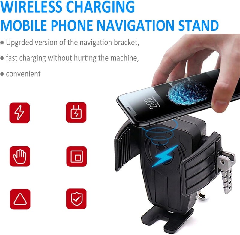 QASULER GPS Phone Holder with Wireless Charging for Gold Wing - Image 5