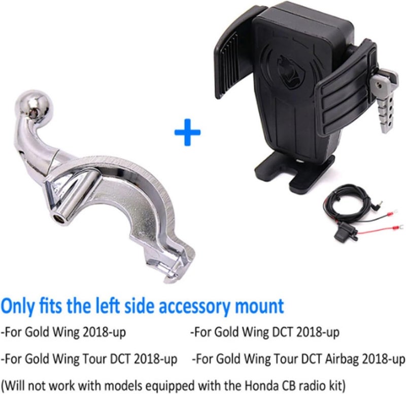 QASULER GPS Phone Holder with Wireless Charging for Gold Wing - Image 2