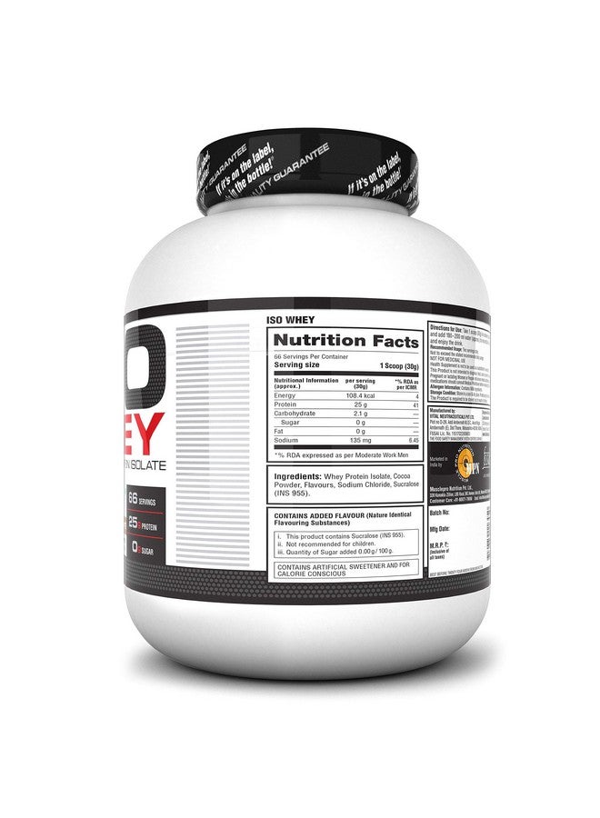 Labrada ISO WHEY 100% Whey Protein Isolate 4.4 lbs/2kg (Chocolate) (Post Workout, 25g Protein, 0g Sugar,0 Fat,Gluten Free, Lactose Free, 66 Servings) - Image 2