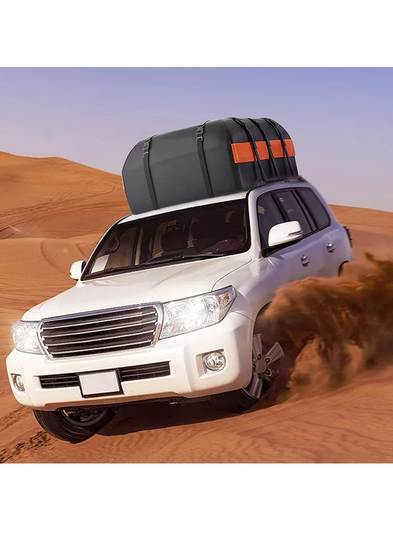 Sharpdo Car Rooftop Cargo Carrier Bag Car Organizer Travel Bag 15 Cubic Feet 52*40*18cm Black Orange - Image 2