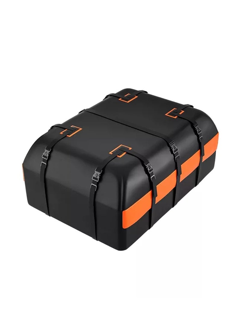 Sharpdo Car Rooftop Cargo Carrier Bag Car Organizer Travel Bag 15 Cubic Feet 52*40*18cm Black Orange - Image 1