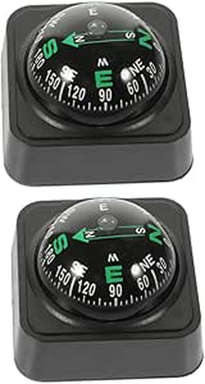 Adjustable Car Compass Ball 2 Pack with Adhesive Mount for Automotive Navigation - Image 1