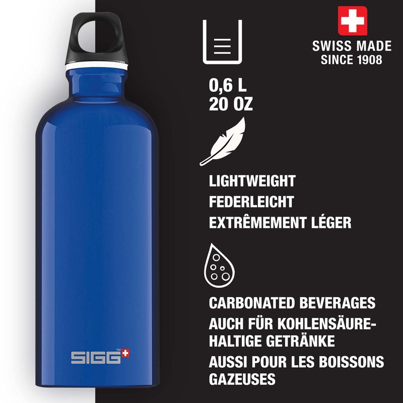 SIGG - Aluminum Water Bottle - Traveller Blue - Climate Neutral Certified - Suitable For Carbonated Beverages - Leakproof & Lightweight - BPA Free - 20 oz - Image 2