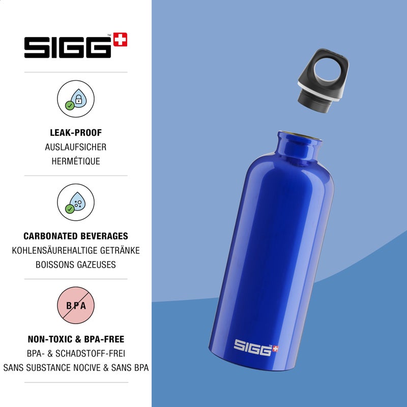SIGG - Aluminum Water Bottle - Traveller Blue - Climate Neutral Certified - Suitable For Carbonated Beverages - Leakproof & Lightweight - BPA Free - 20 oz - Image 3