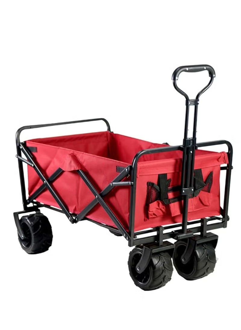 عربة تسوق حديقة قابلة للطي كبيرة مع مقبض قابل للتعديل - 60x38x58 سم - Image 1