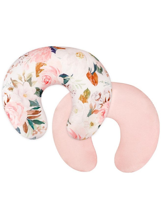 DILIMI Nursing Pillow Cover, Soft Stretchy Nursing Covers for Breastfeeding Pillows, 1 Pack Reversible Removable Slipover for Baby Boy and Girls, Floral - Image 1