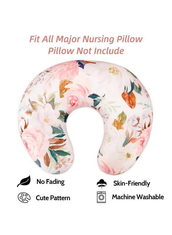 DILIMI Nursing Pillow Cover, Soft Stretchy Nursing Covers for Breastfeeding Pillows, 1 Pack Reversible Removable Slipover for Baby Boy and Girls, Floral - Image 4