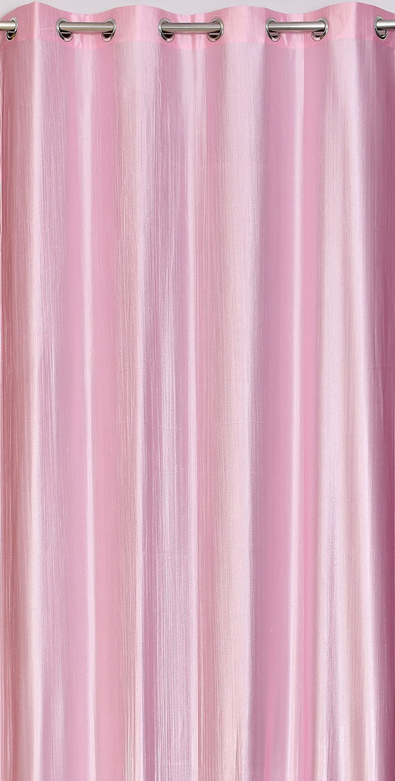 Decoholic Baby Pink Polyester Door Curtains 7 Feet | Darkening Faux Texture Plain Drapes with Eyelets | Set of 2 Panels for Living Room, Bedroom & Office - Image 3