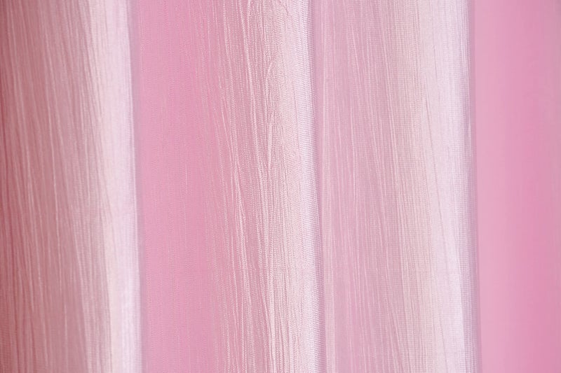 Decoholic Baby Pink Polyester Door Curtains 7 Feet | Darkening Faux Texture Plain Drapes with Eyelets | Set of 2 Panels for Living Room, Bedroom & Office - Image 5