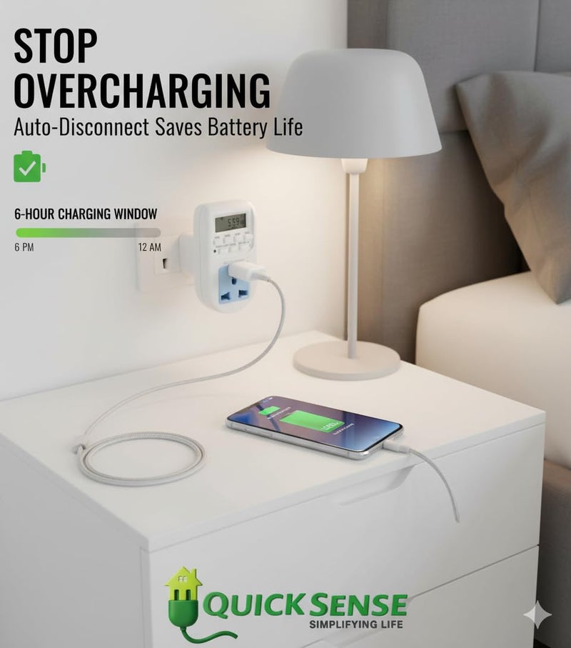 Quick Sense Digital Programmable Electronic Timer for Mobile and Laptop Charging, Lighting Control - Image 3