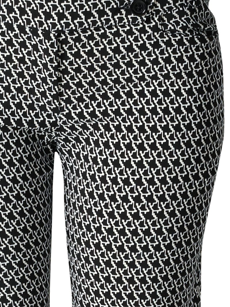 MixMatchy Women's Ultra Stretch Plaid Bootcut Dress Pants Work Business Office Trousers Black/White M - Image 5