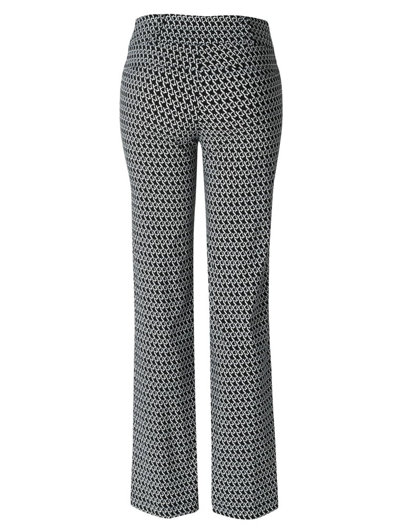 MixMatchy Women's Ultra Stretch Plaid Bootcut Dress Pants Work Business Office Trousers Black/White M - Image 4
