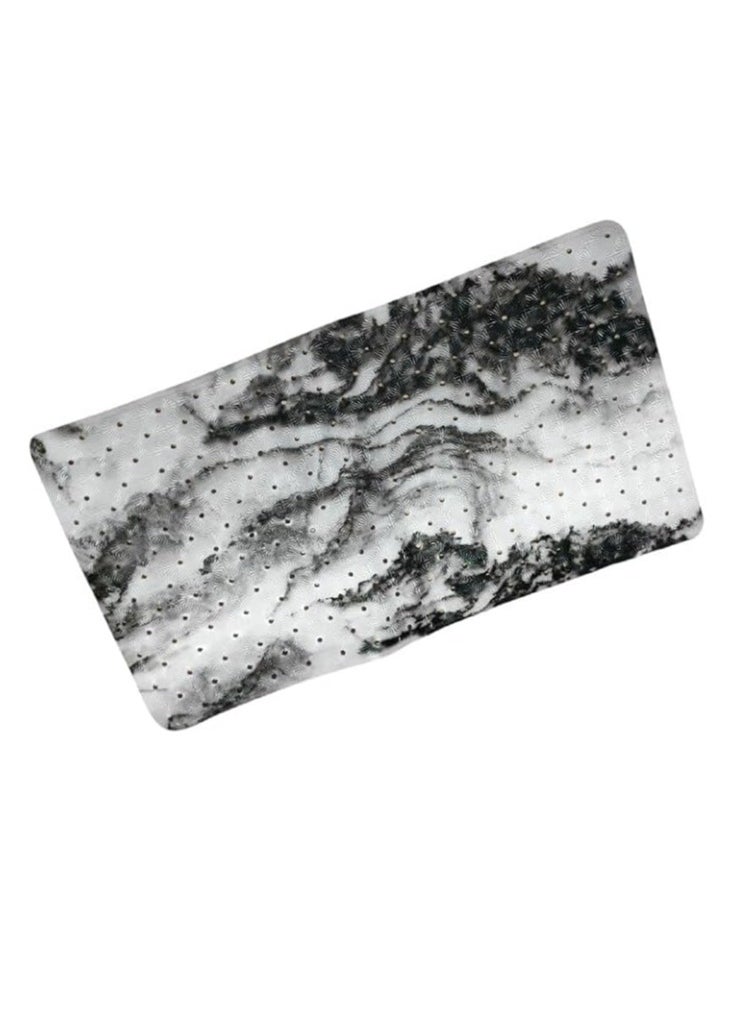 Spaceshoop Non-slip Silicone Marble Bath Mat with Suction Cups size (70 * 35) 