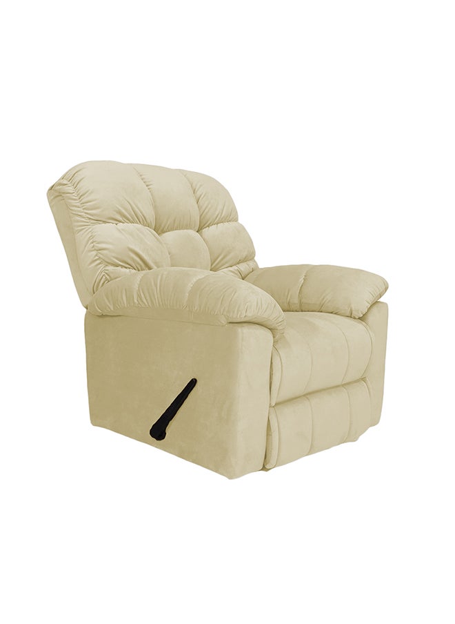 إن - هاوس NZ220 |  كرسي استرخاء منجد بالمخمل- 95x89x105 سم - بيج فاتح  - Image 1
