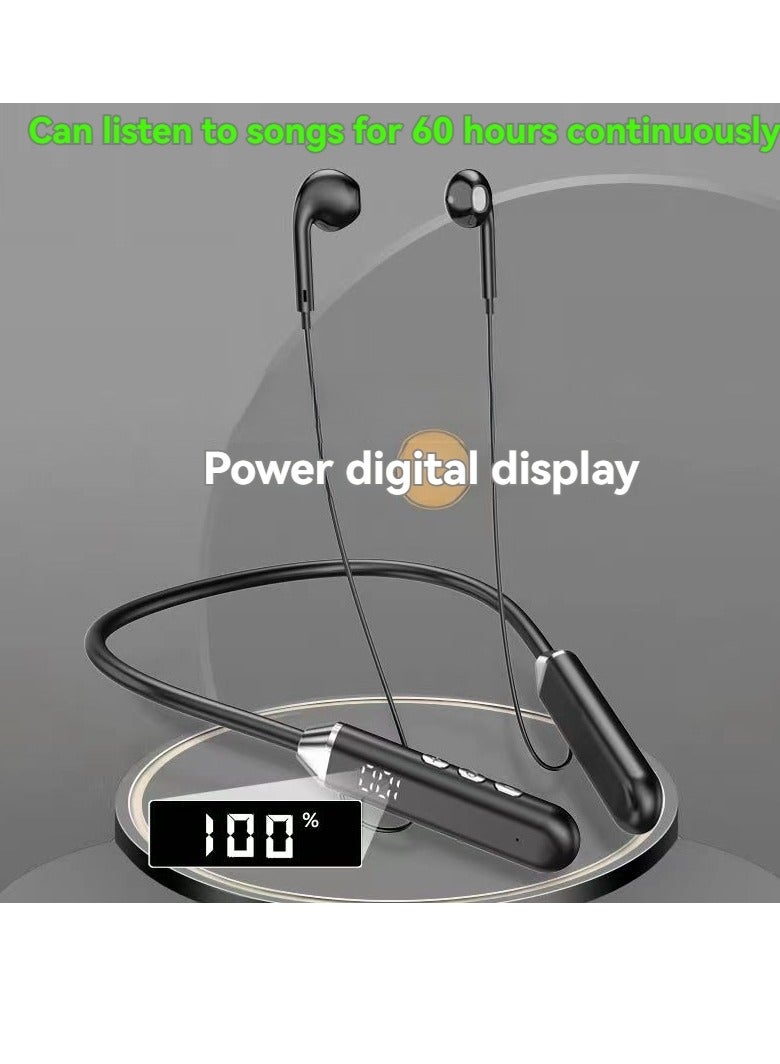 Digital display bluetooth headset neck-mounted sports noise-canceling neck-mounted ultra-long standby universal headset  - Image 1