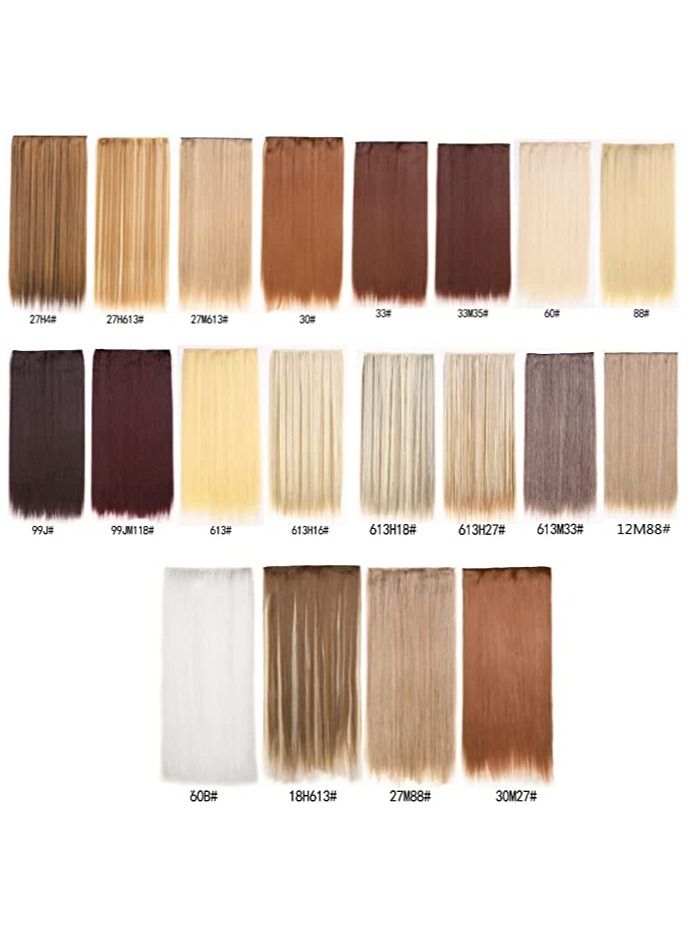 Estelle Full Head One Piece Long Straight and Body Wave Hair Extension with 5 Clips Suitable for Women and Girls (Straight No 8) - Image 5