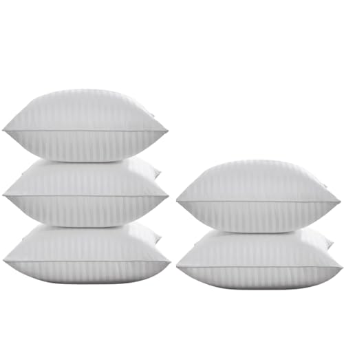 9villa Microfiber Cushion Filler,Sofa Cushions Set,Sofa Pillow, Cushions for Bed, 18 x 18 Inch, White - (Set of 5) - Image 1