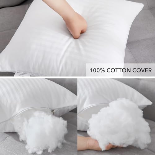 9villa Microfiber Cushion Filler,Sofa Cushions Set,Sofa Pillow, Cushions for Bed, 18 x 18 Inch, White - (Set of 5) - Image 4