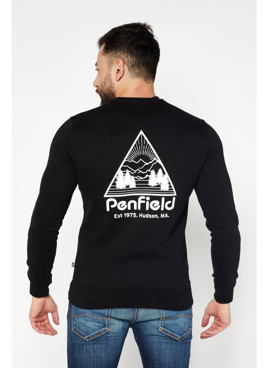 Penfield Men Crew Neck Long Sleeves Brand Logo Sweatshirt, Black  - Image 2