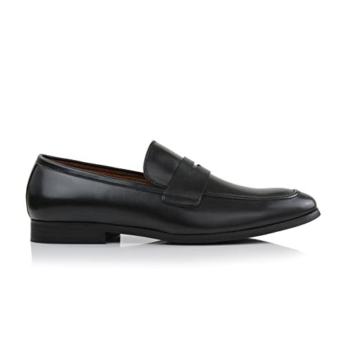Ferro Aldo Dylan Men's Classic Penny Loafer | Slip-on Dress Shoe in Vegan Leather for Business, Formal & Casual | MFA19671B | in Black, Size 10.5 - Image 2
