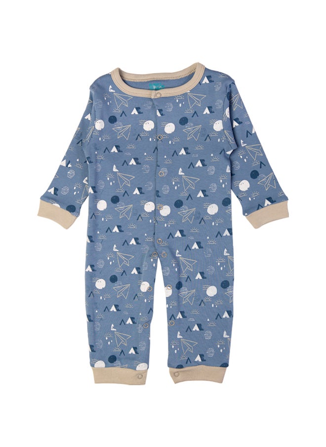 Babies Basic 100% Cotton Printed Long Sleeves Jumpsuit/Romper/Sleepsuit For Babies  - Image 4