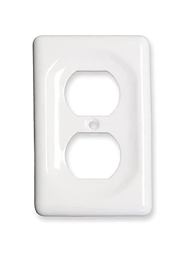 Ceramic Switch Plate, Switch Plate Cover, Wall Plate, Cover, White - Duplex - Image 1