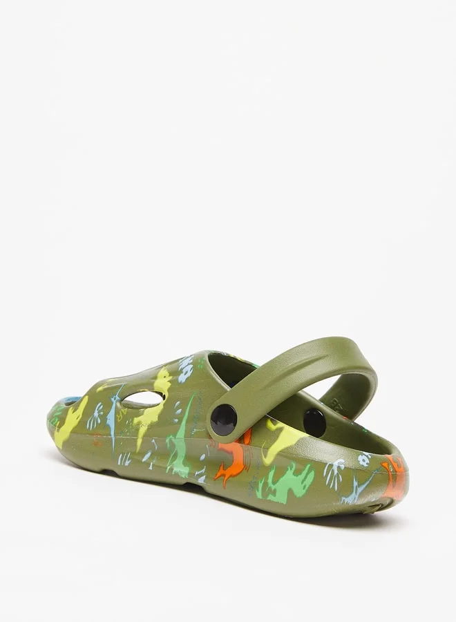 ال بي ال من شو اكسبرس Boys All-Over Dinosaur Print Slip-On Clogs