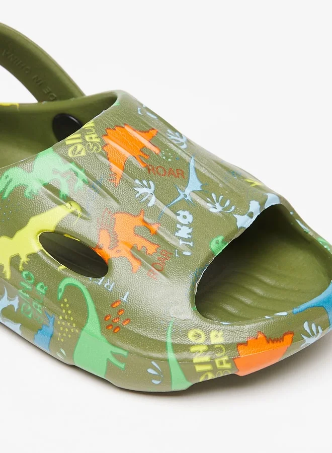 ال بي ال من شو اكسبرس Boys All-Over Dinosaur Print Slip-On Clogs