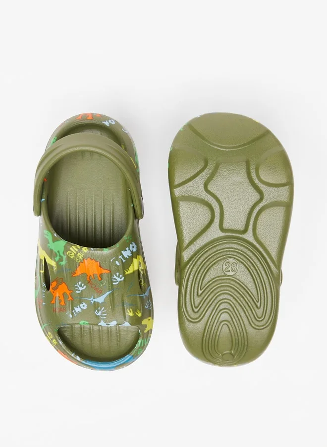 ال بي ال من شو اكسبرس Boys All-Over Dinosaur Print Slip-On Clogs
