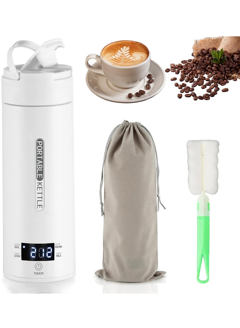 Rock Pow Portable Electric Kettle for Travel, 500ML Water Boiler Tea Kettle with 4 Variable Presets, 316 Stainless Steel, Auto Shut Off & Boil Dry Protection, for Coffee Milk Tea  - Image 1