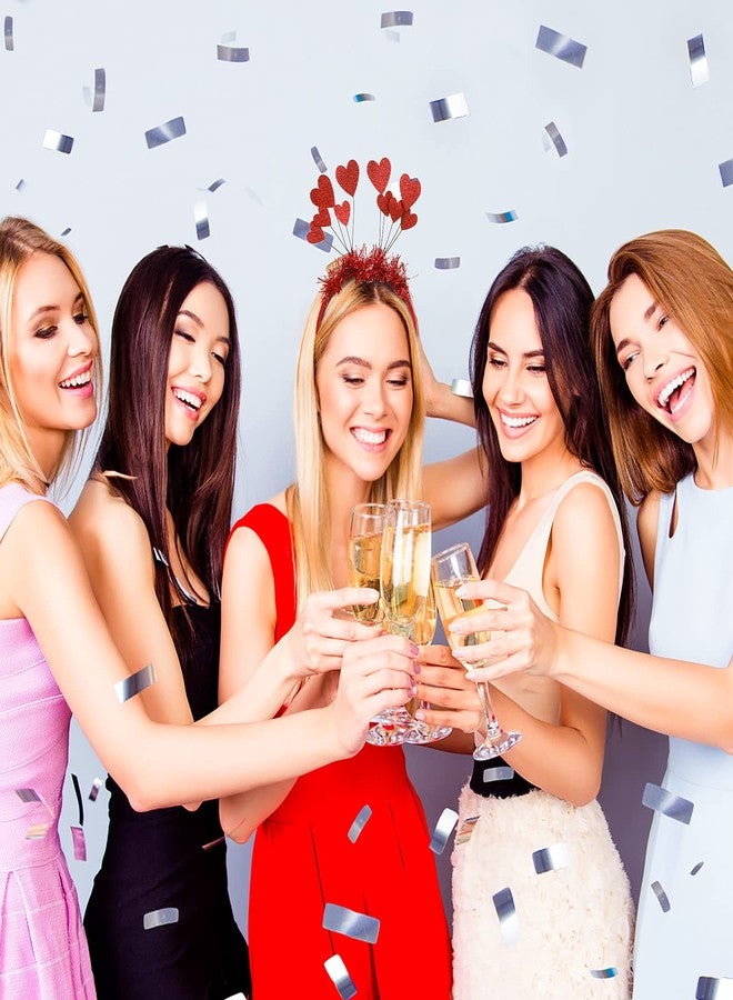 WLLHYF Sequins Heart Headband Glitter Hair Band Halloween Hearts Shape Decor Red Heart Head Bopper Hair Accessoires for Holiday Wedding Birthday Party Gift - Image 3