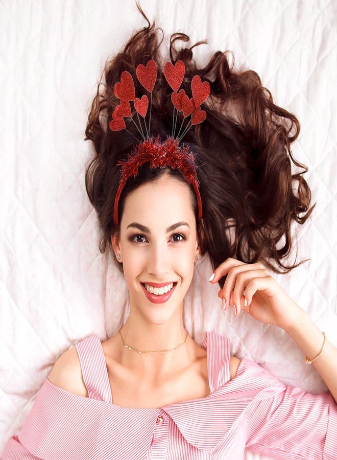 WLLHYF Sequins Heart Headband Glitter Hair Band Halloween Hearts Shape Decor Red Heart Head Bopper Hair Accessoires for Holiday Wedding Birthday Party Gift - Image 5