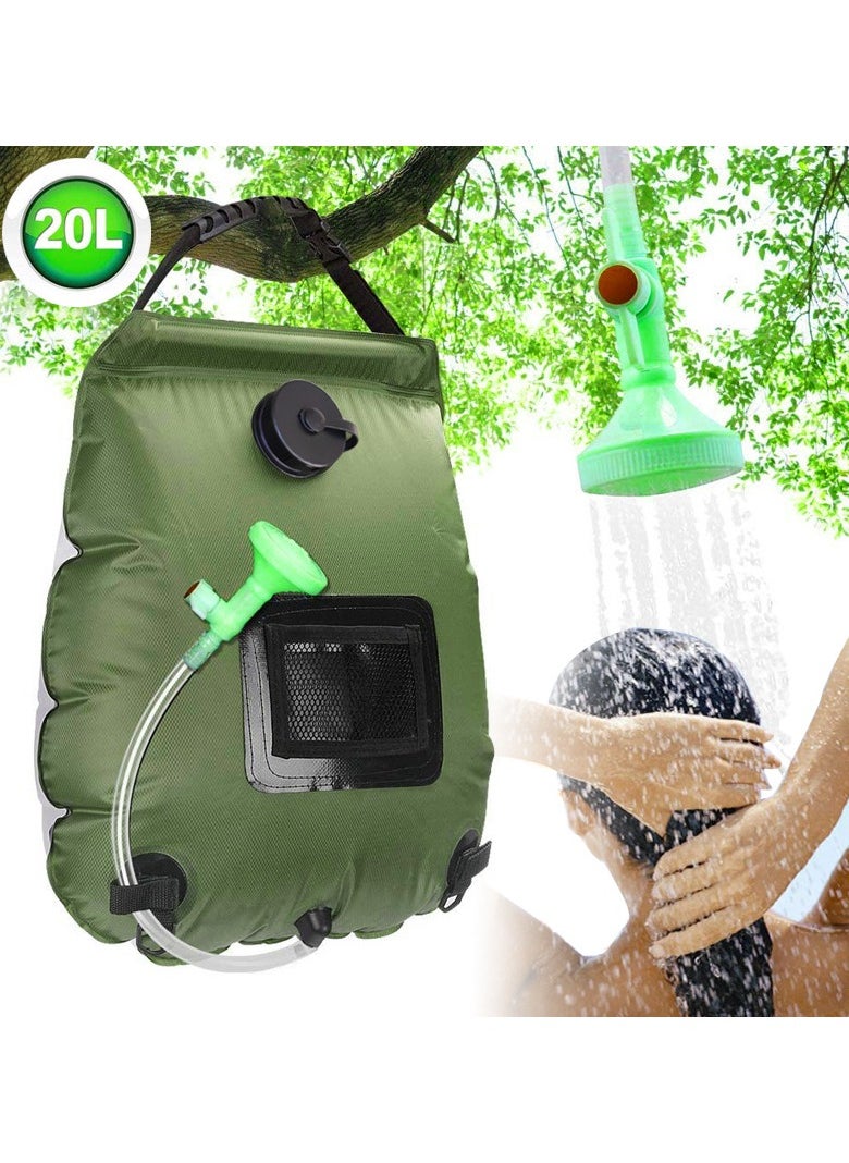 ARNOTEC Camping Solar Shower Bag 5 gals/20L Portable for Outdoor Travel Hiking Beach Bathing Climbing Backpacking Adventure with Shower Nozzle and Storage Bag  - Image 1