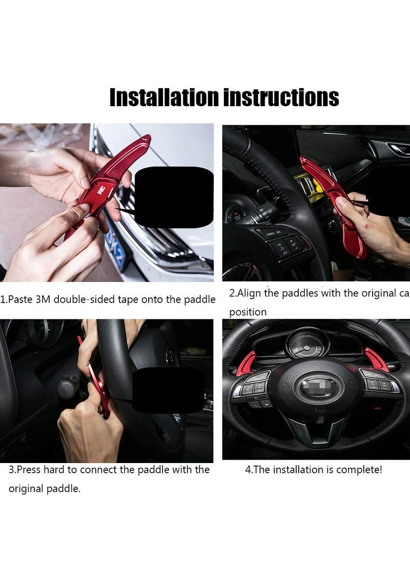 KASTWAVE - Aluminum Steering Wheel Paddle Shifter Extensions Covers 2PCS for Audi A3、A4、A5、A7、A8、S3、S5(2017-2018) Q5、A8(2018-2019) Q7、TTS(2016-2019) TT(2015-2018) Interior Extensions Accessories DSG Red - Image 1
