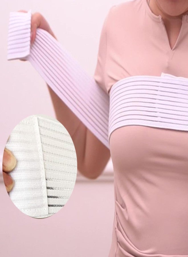 ArrErr Breast Implant Stabilizer Band Post Surgery Breast Augmentation Band White Elastic Chest Support Belt Chest Compression Wrap Bandage Womens Posture Corrector Bra Shaper Band for Women Recovery - Image 5