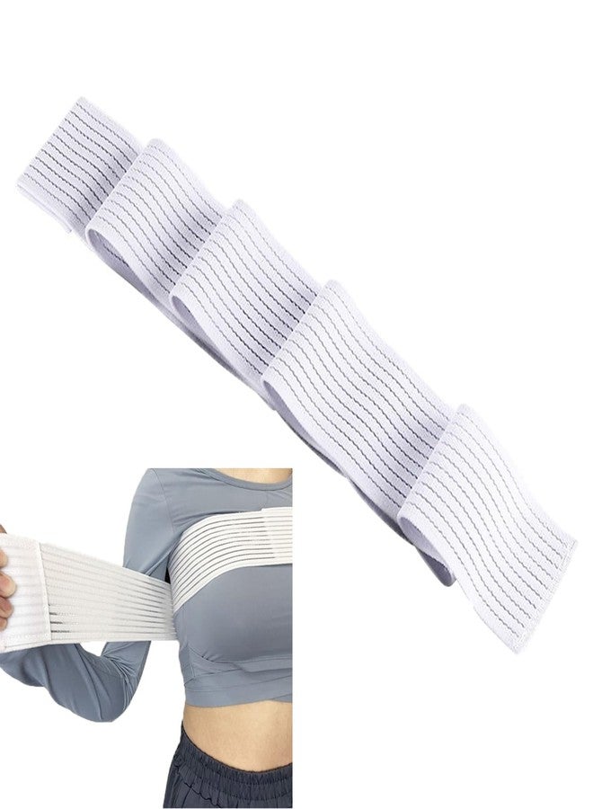 ArrErr Breast Implant Stabilizer Band Post Surgery Breast Augmentation Band White Elastic Chest Support Belt Chest Compression Wrap Bandage Womens Posture Corrector Bra Shaper Band for Women Recovery - Image 1