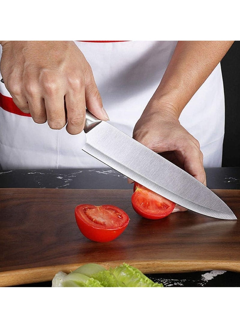 هويتك مجموعة سكاكين مطبخ فاخرة من الفولاذ المقاوم للصدأ مكونة من 6 قطع مع حامل أكريليك  - Image 5