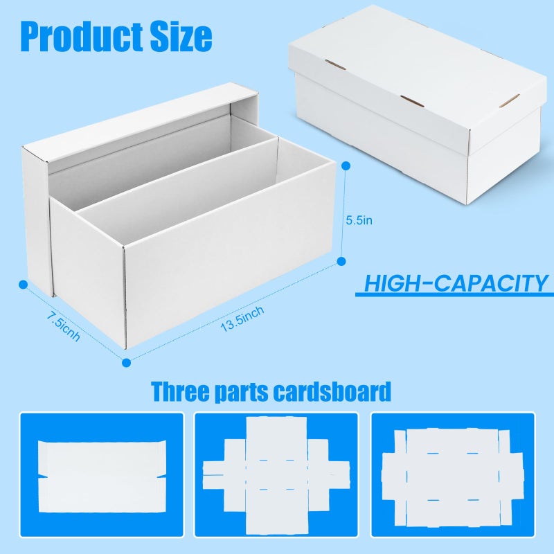 ULTRGEE 2 Pack Trading Card Storage Box - 2 Rows Graded Card Case holds 88 PSA Slab Cards, Cardboard Holder Organizer Boxes with Dividers for Sport Cards - Image 2