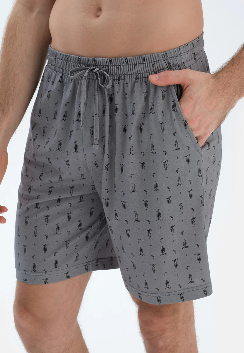 dagi  Floral Regular/Classic Fit Shirt & Shorts Pajama Sets Spread Collar Cotton Blend Sleepwear for Men | Best Price UAE