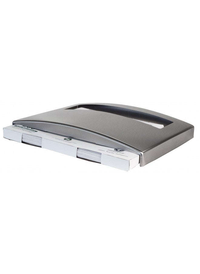 BOBRICK 4221 ConturaSeries Stainless Steel Surface-Mounted Toilet Seat-Cover Dispenser, Satin Finish, 2" Length, 11" Height, 15-3/4" Width, Medium - Image 2