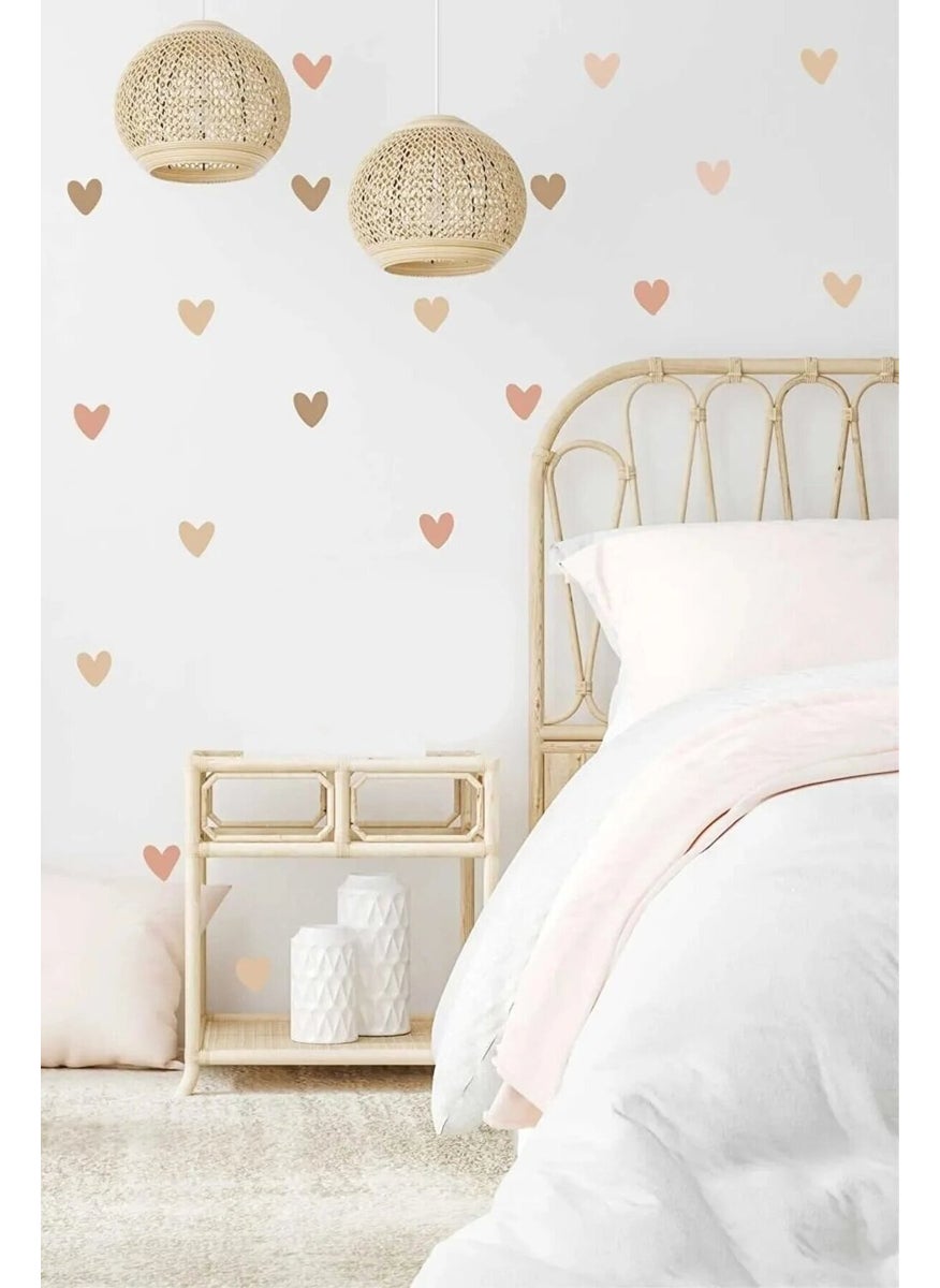 Kt Grup Kt Group Boho Asymmetrical Hearts Kids Room Wall Sticker Set 
