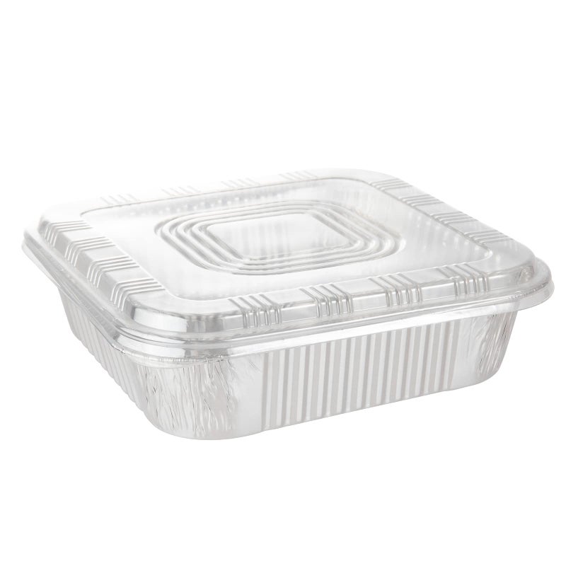 Waytiffer 20-Pack Disposable Aluminum Foil Tins - Heavy Duty Square Cake & Baking Pans with Plastic Dome Lids - Image 4